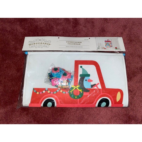 40” Hanging Christmas Countdown Advent Calendar Target Wondershop Penguin Truck - Picture 4 of 7